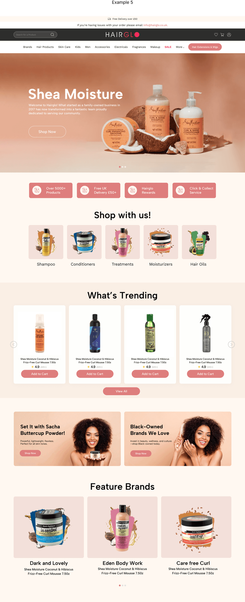 moisture design landing page